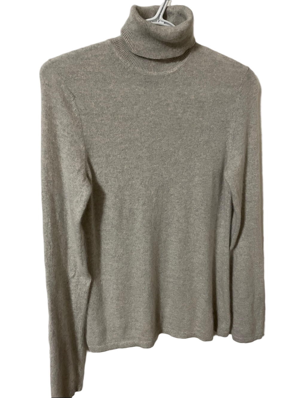 Lord & Taylor Light Grey Cashmere Turtleneck Sweater Size Medium